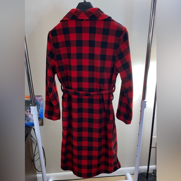 Red plaid home robe unisex - Picture 5 of 5